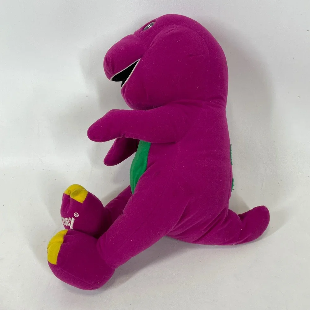 Vintage Playskool Barney the Dinosaur Talking Plush Toy 1990s Tested Works